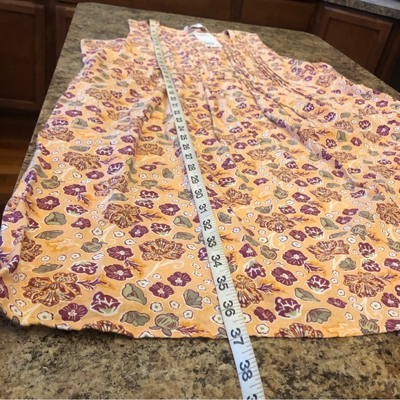 Sonoma Peach Dress Sleeveless Linen Rayon Pockets Knee Length Floral NEW - Picture 3 of 13